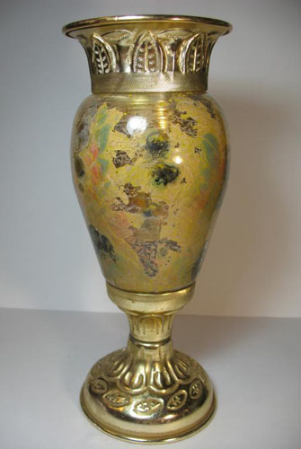 Советская ваза из 1950-х, алюминий, стекло