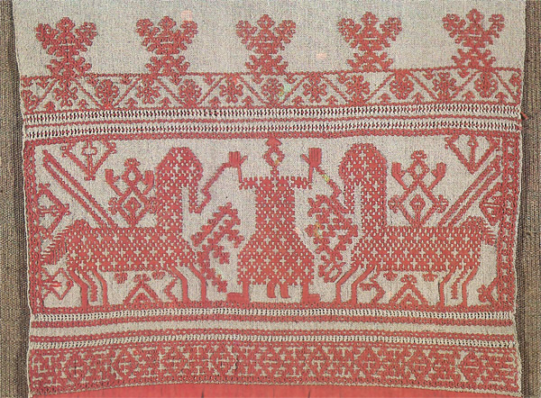 Русская вышивка. Головное полотенце. XIX век