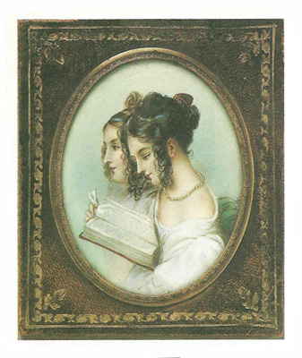 Портрет девушек с книгой. Англия. 1825-1835 гг. Кость