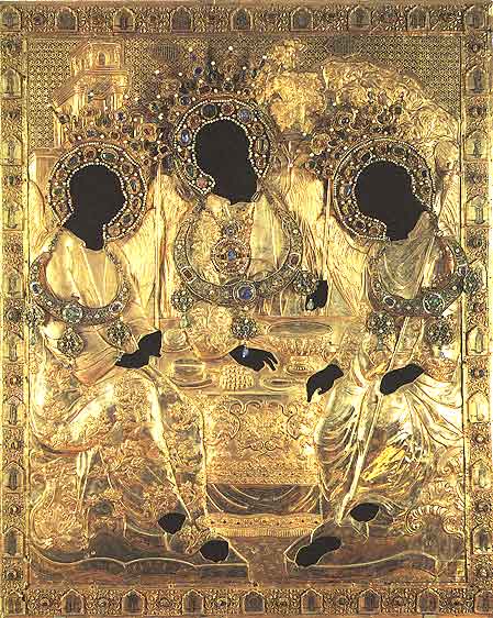 Оклад иконы «Троица». Середина XVI в. Вклад царя Ивана Грозного
