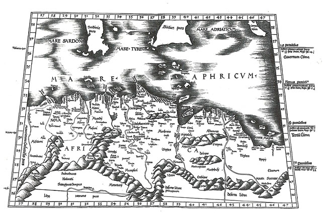Карта северной Африки, принадлежавшая Николаю Кузанскому