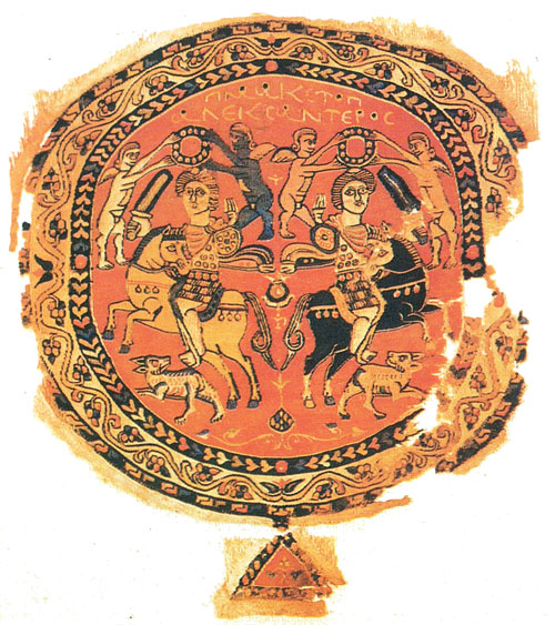 Апофеоз Александра Великого. Коптская ткань. VI век