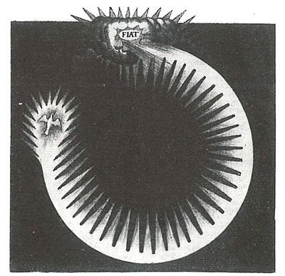 Первый день творения. Иллюстрация из книги Роберта Флудда «О космическом двуединстве»